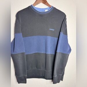 Levi's Men's Vintage Inspired Blue Charcoal Gray Crewneck Sweatshirt Size Medium
